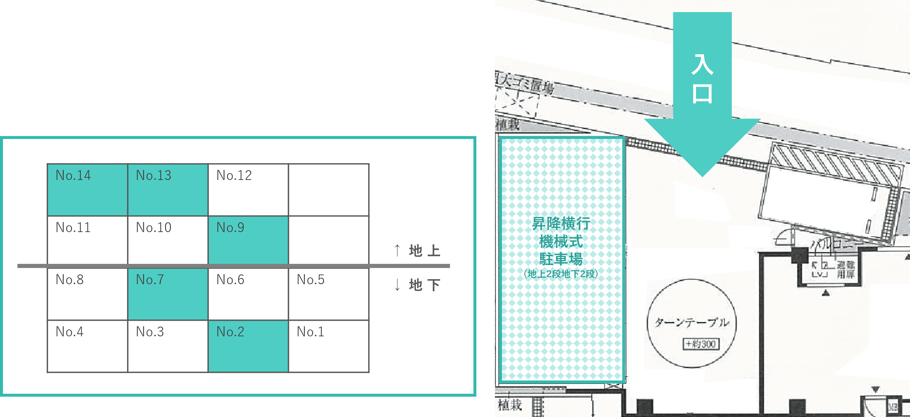 中町一丁目駐車場の駐車配置図