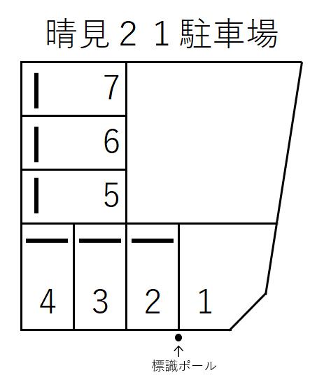 晴見２１駐車場の駐車配置図