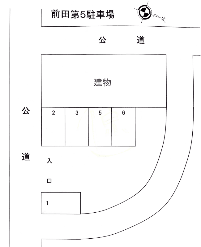 前田第5駐車場の駐車配置図