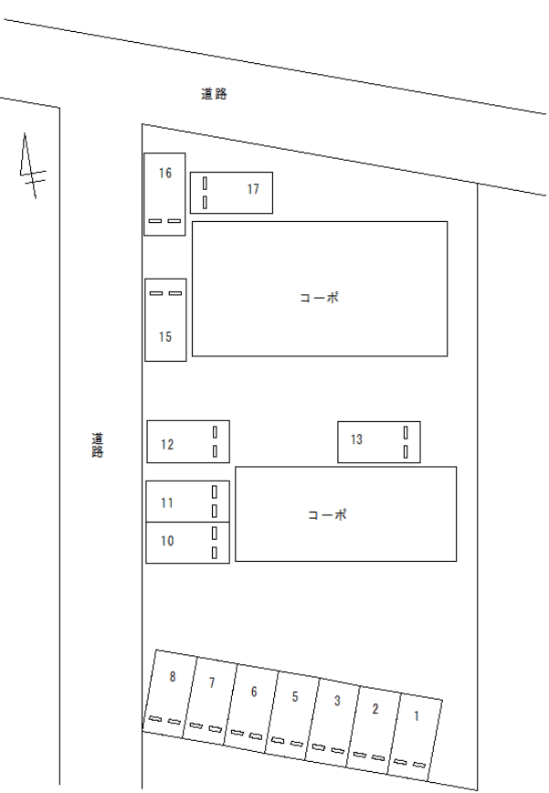 FKサンキライ駐車場の駐車配置図