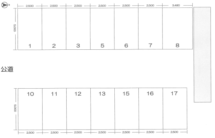 三木モータープールの駐車配置図