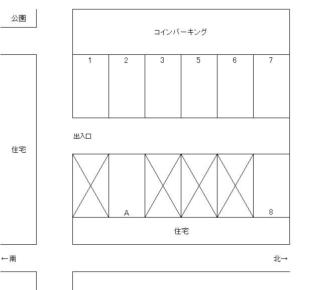 マルハチ駐車場の駐車配置図