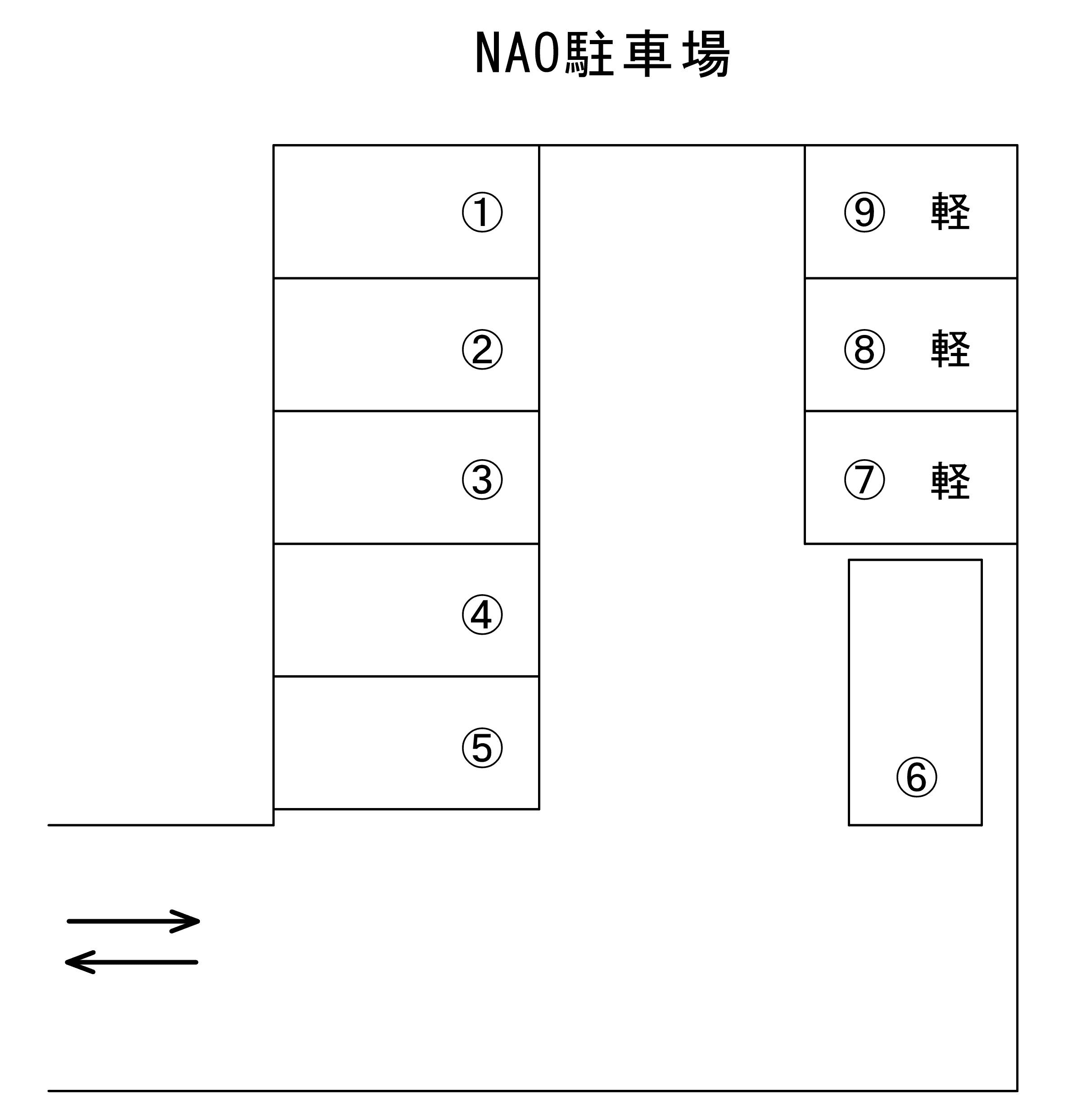NAO駐車場の駐車配置図