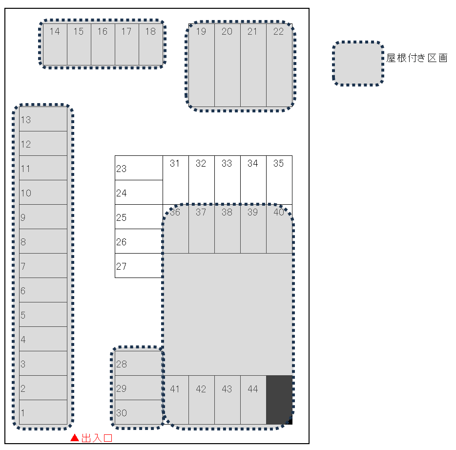 日の丸月極駐車場の駐車配置図