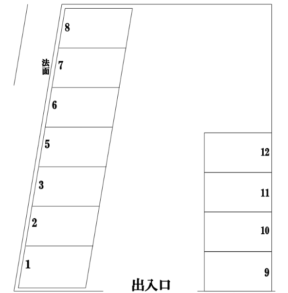 山田　駐車場の駐車配置図