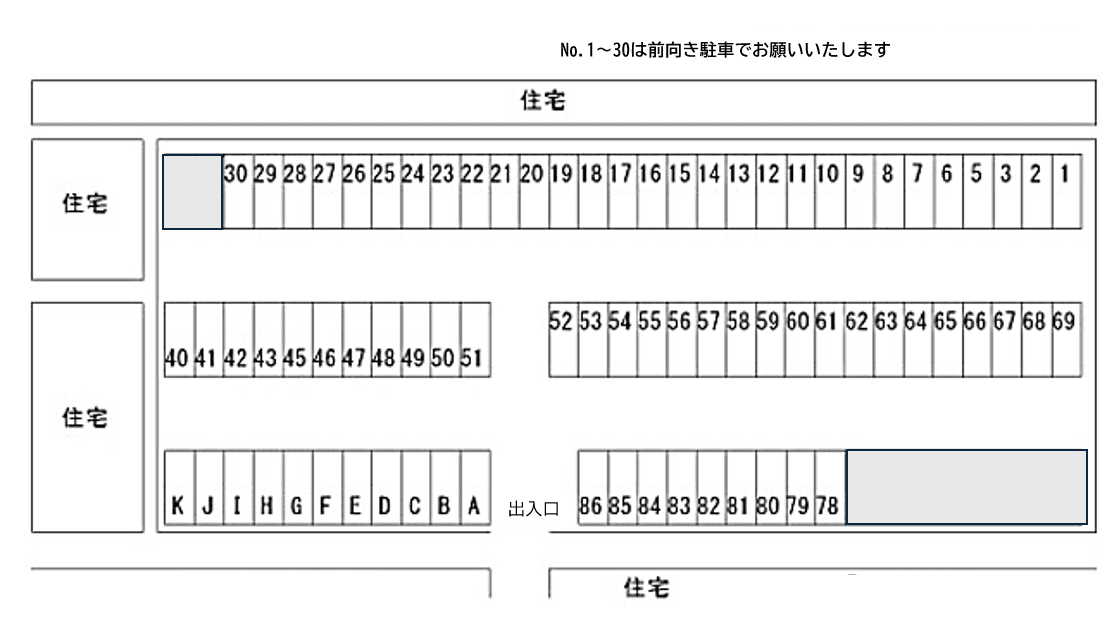 No.22 向陽台　駐車場の駐車配置図