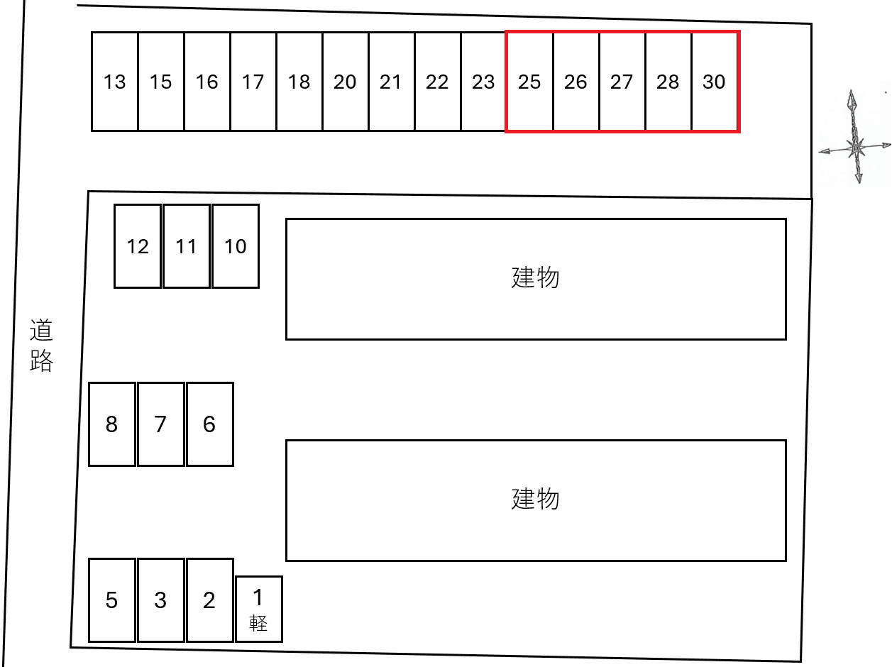 昭きんホームＡＢ敷地外別駐車場の駐車配置図
