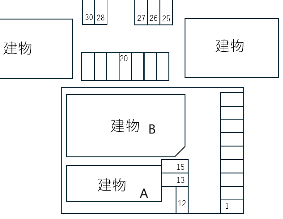 140166プラッサムコート羽衣Aの駐車配置図