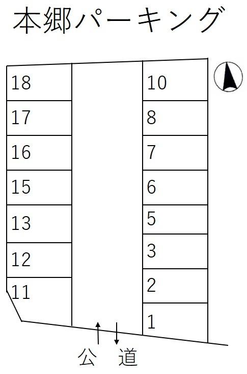 本郷パーキングの駐車配置図