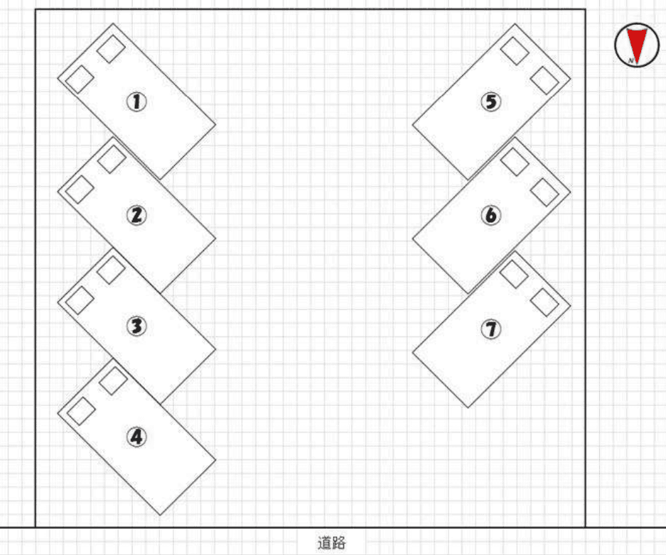 森島駐車場の駐車配置図