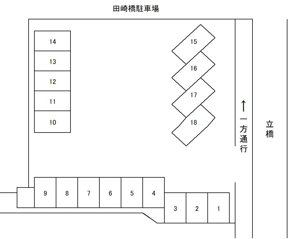 田崎橋駐車場の駐車配置図