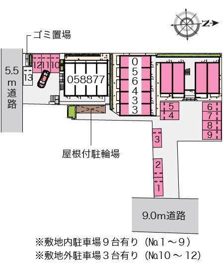 ミランダ宿町(56433)　敷地外駐車場の駐車配置図