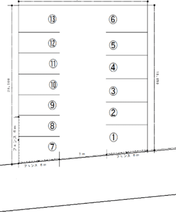 Ｐａｒｋｉｎｇ　Ｒの駐車配置図