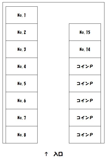 新井駐車場の駐車配置図