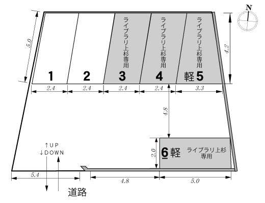 ホットハウス上杉６丁目月極駐車場の駐車配置図
