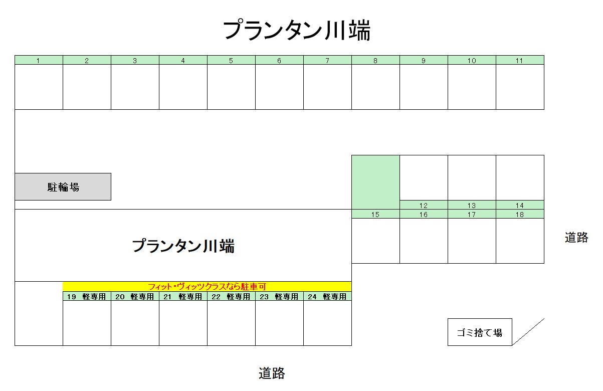 プランタン川端の駐車配置図