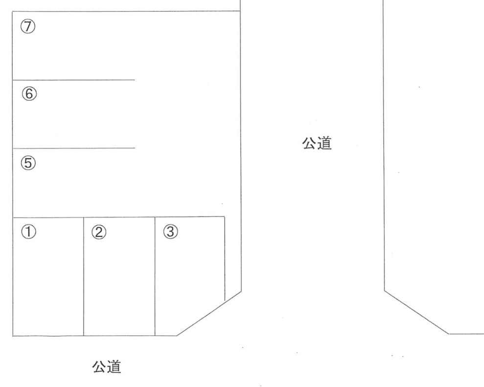 戎町尾家ガレージの駐車配置図