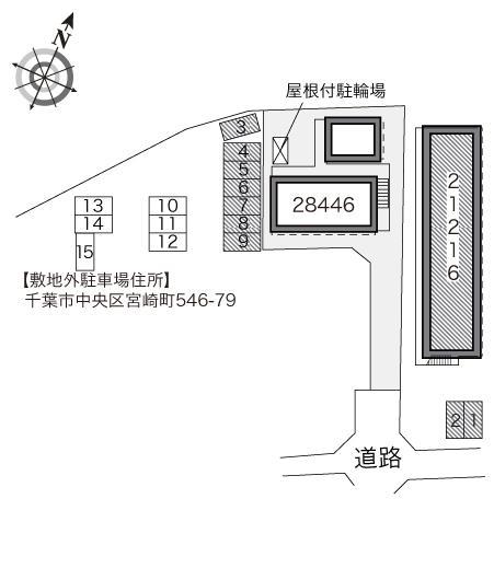 ＴＹヒルズ(21216)の駐車配置図