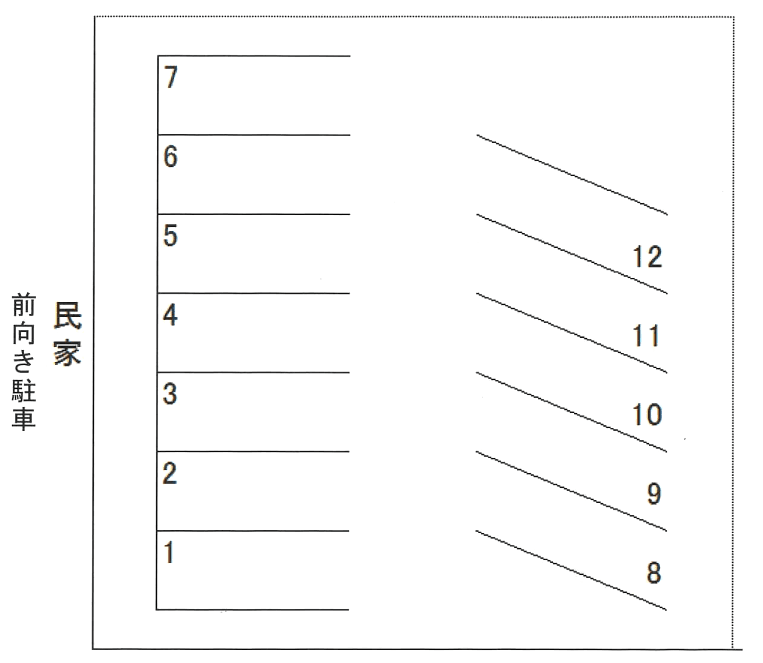 玉井様　若松北パーキングの駐車配置図