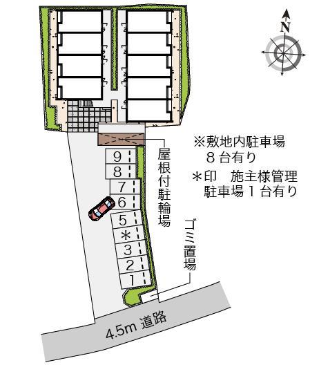 クレイノさんふらわー入谷(55912)の駐車配置図