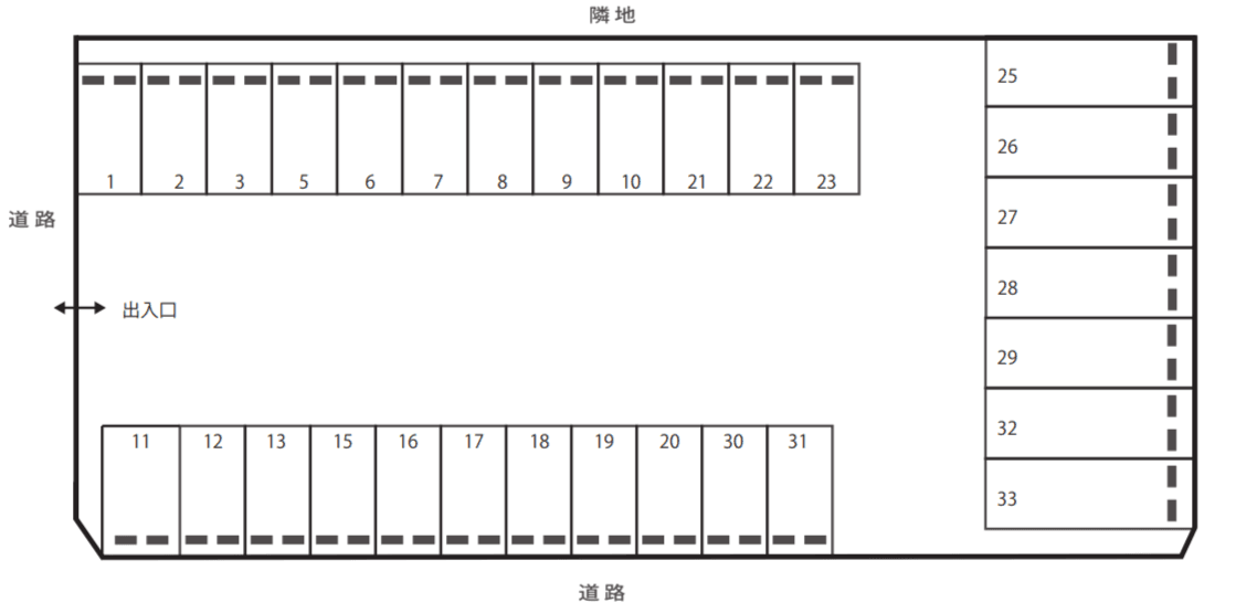 東山田飯塚駐車場の駐車配置図