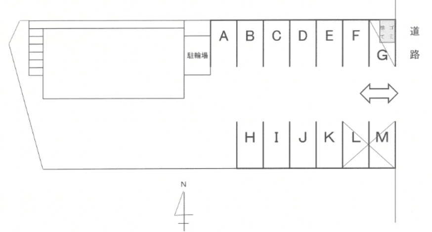 FKフォーブルミキ駐車場の駐車配置図