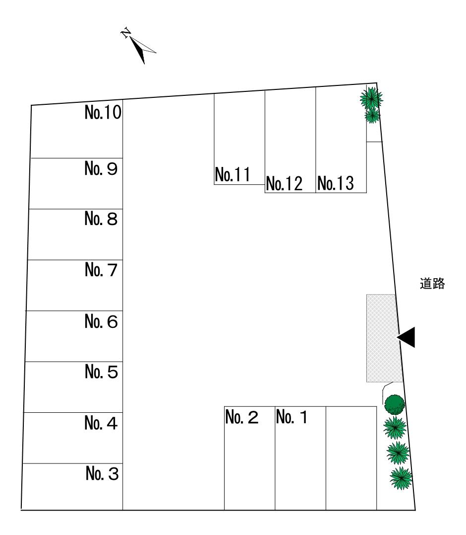 原口駐車場（東谷山1丁目）の駐車配置図