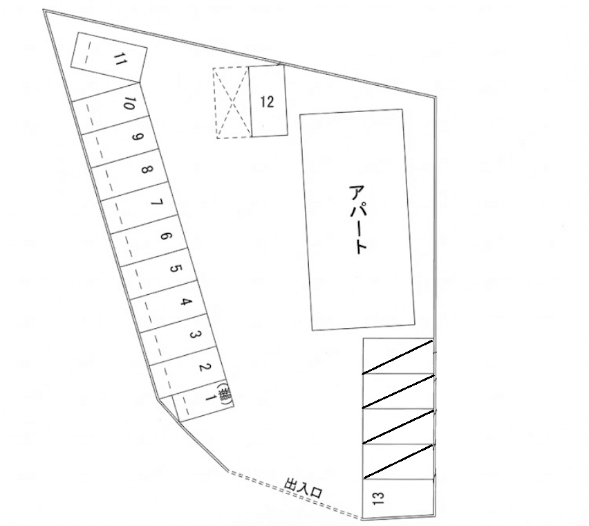 エスコート久保田パーキングの駐車配置図