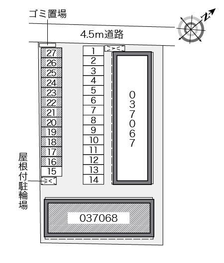 アベニールノムラⅢ(37068)の駐車配置図