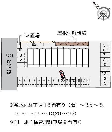 クレイノ矢南(58661)の駐車配置図