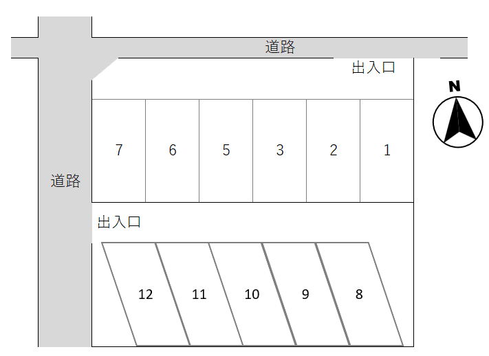 K-0127駐車場の駐車配置図