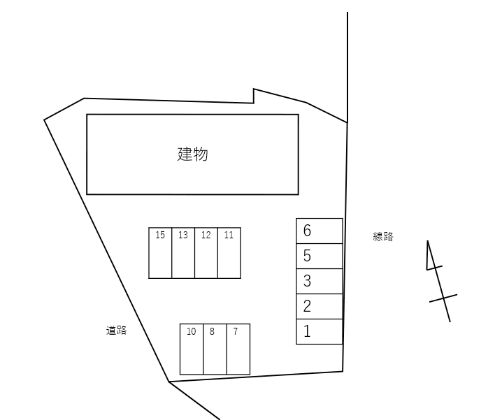 ミルティーユ別駐車場の駐車配置図
