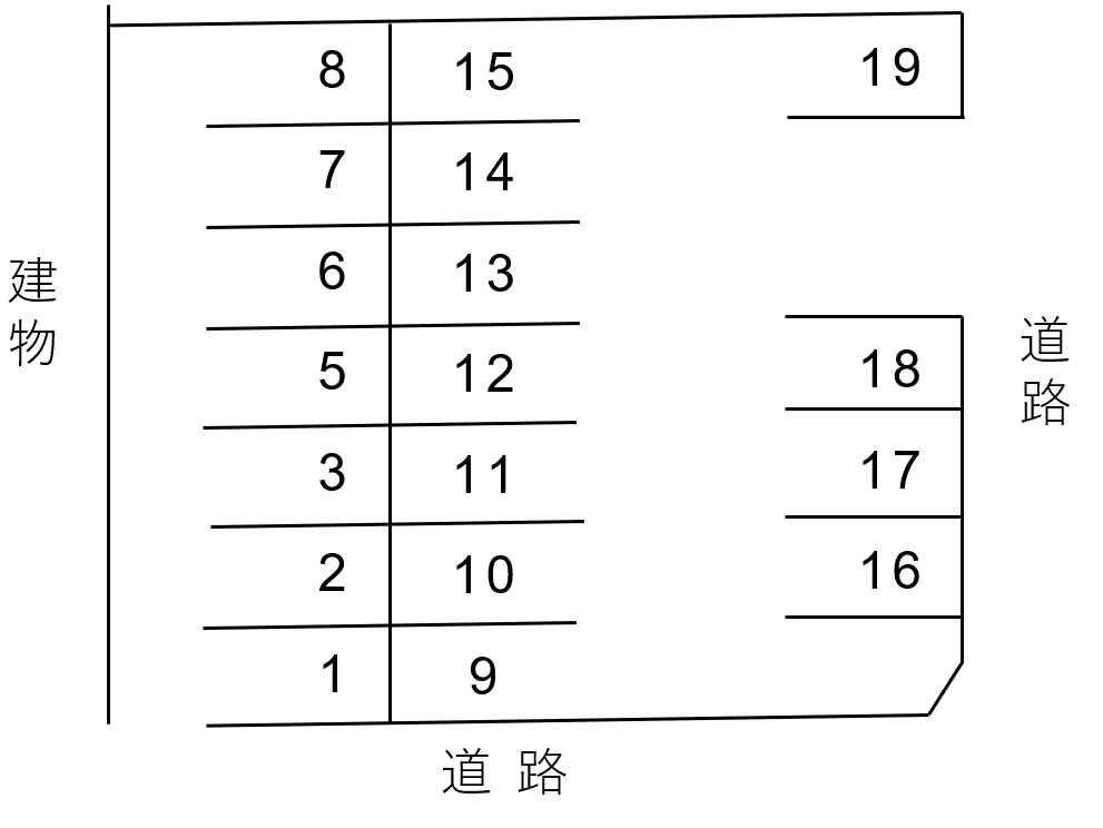 FK明野町904駐車場の駐車配置図