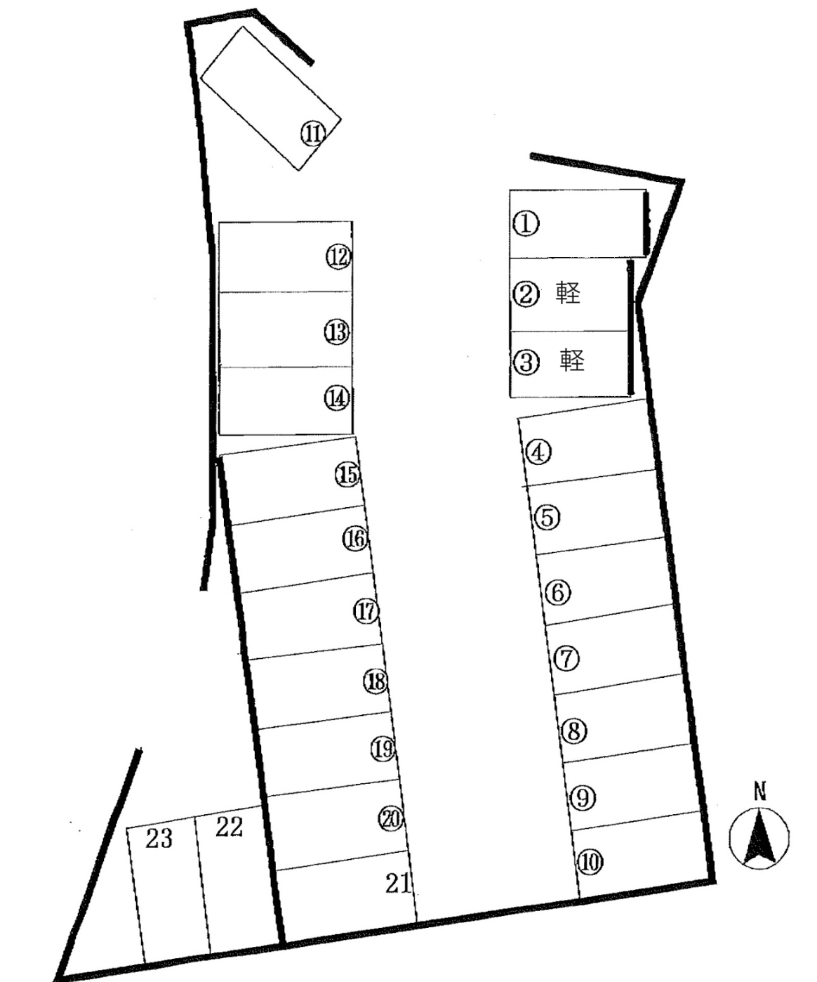 菊池本町駐車場の駐車配置図