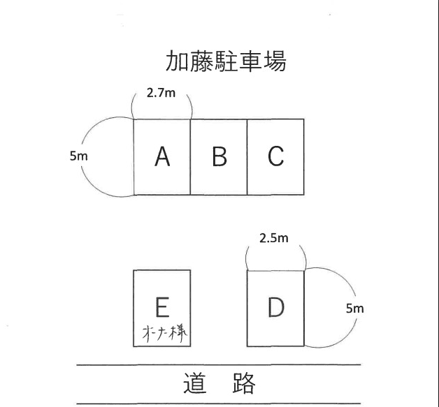 加藤駐車場の駐車配置図