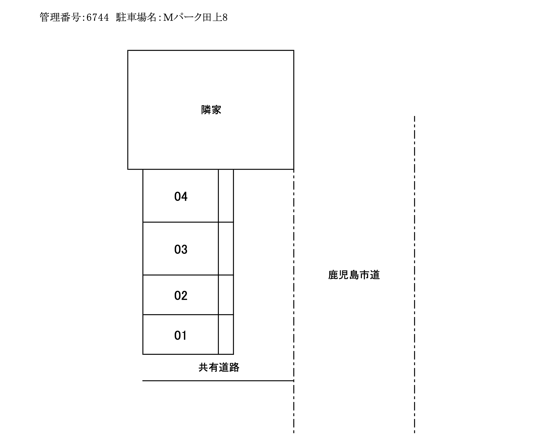 Ｍパーク田上８の駐車配置図