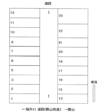 丸山駐車場の駐車配置図