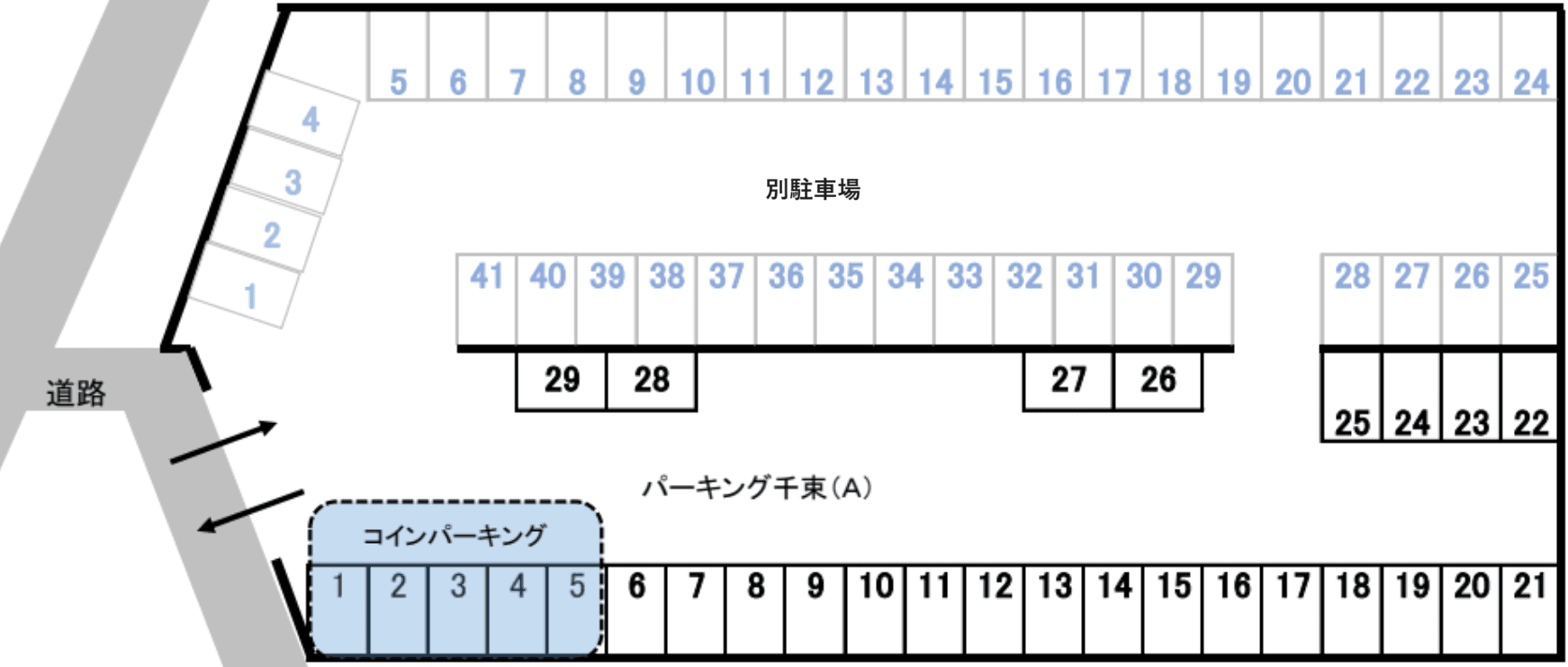 パーキング千束（Ａ）の駐車配置図