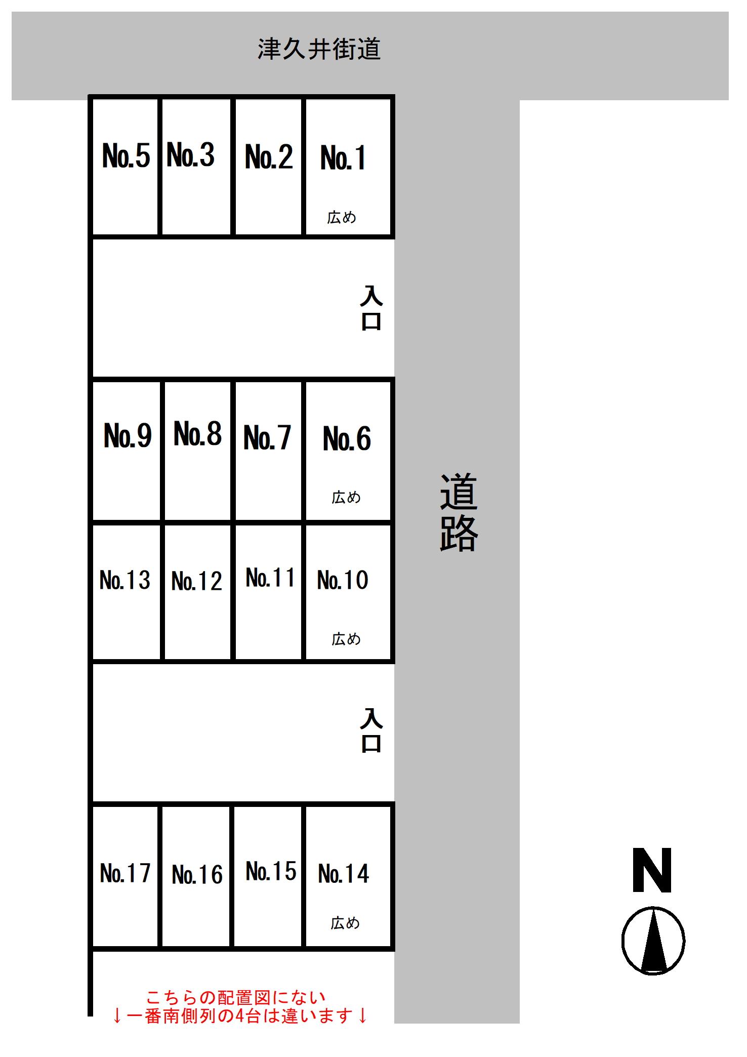 実方二本松駐車場の駐車配置図