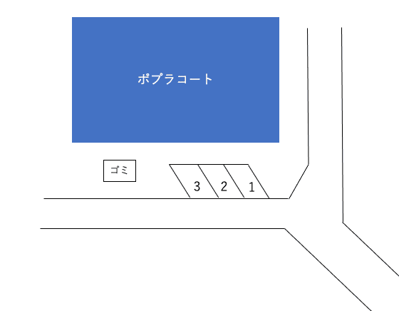 ポプラコート駐車場の駐車配置図