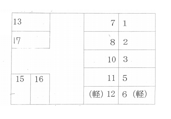 足立駐車場の駐車配置図