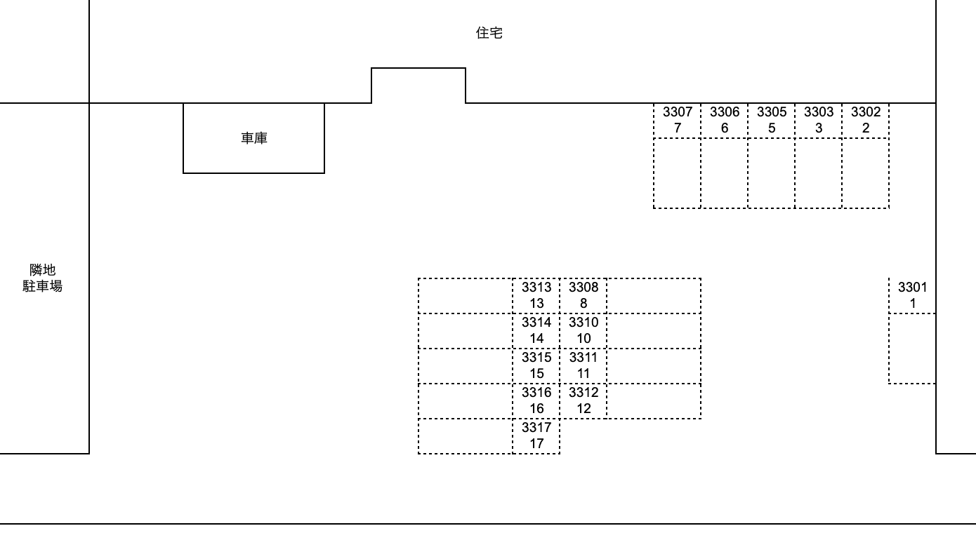 青木第3駐車場の駐車配置図