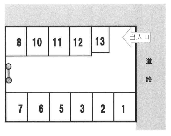 蛯原駐車場の駐車配置図