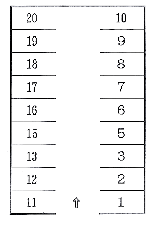 酒井牧町の駐車配置図
