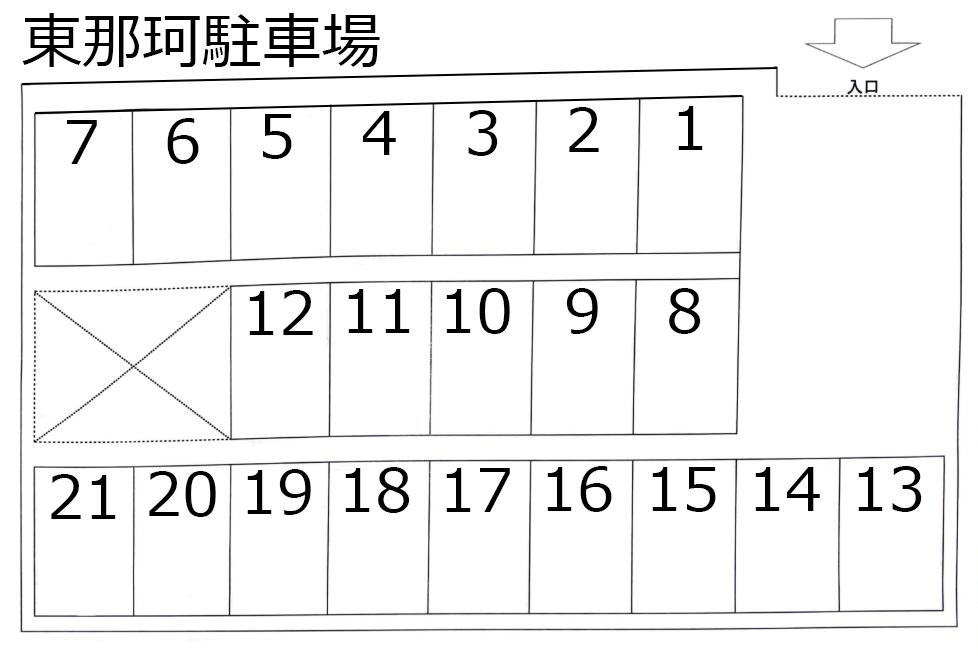 東那珂駐車場の駐車配置図