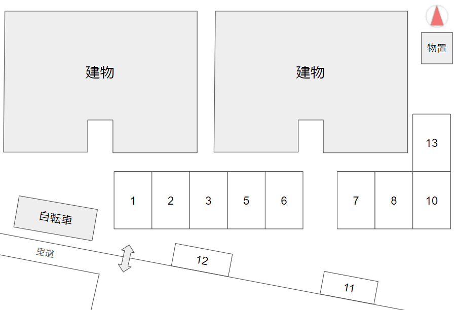 サンシティ竹ノ前A棟の駐車配置図