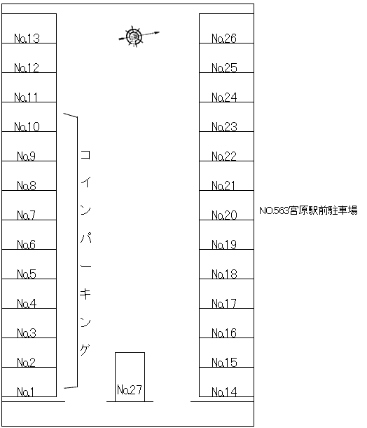 宮原駅前駐車場の駐車配置図