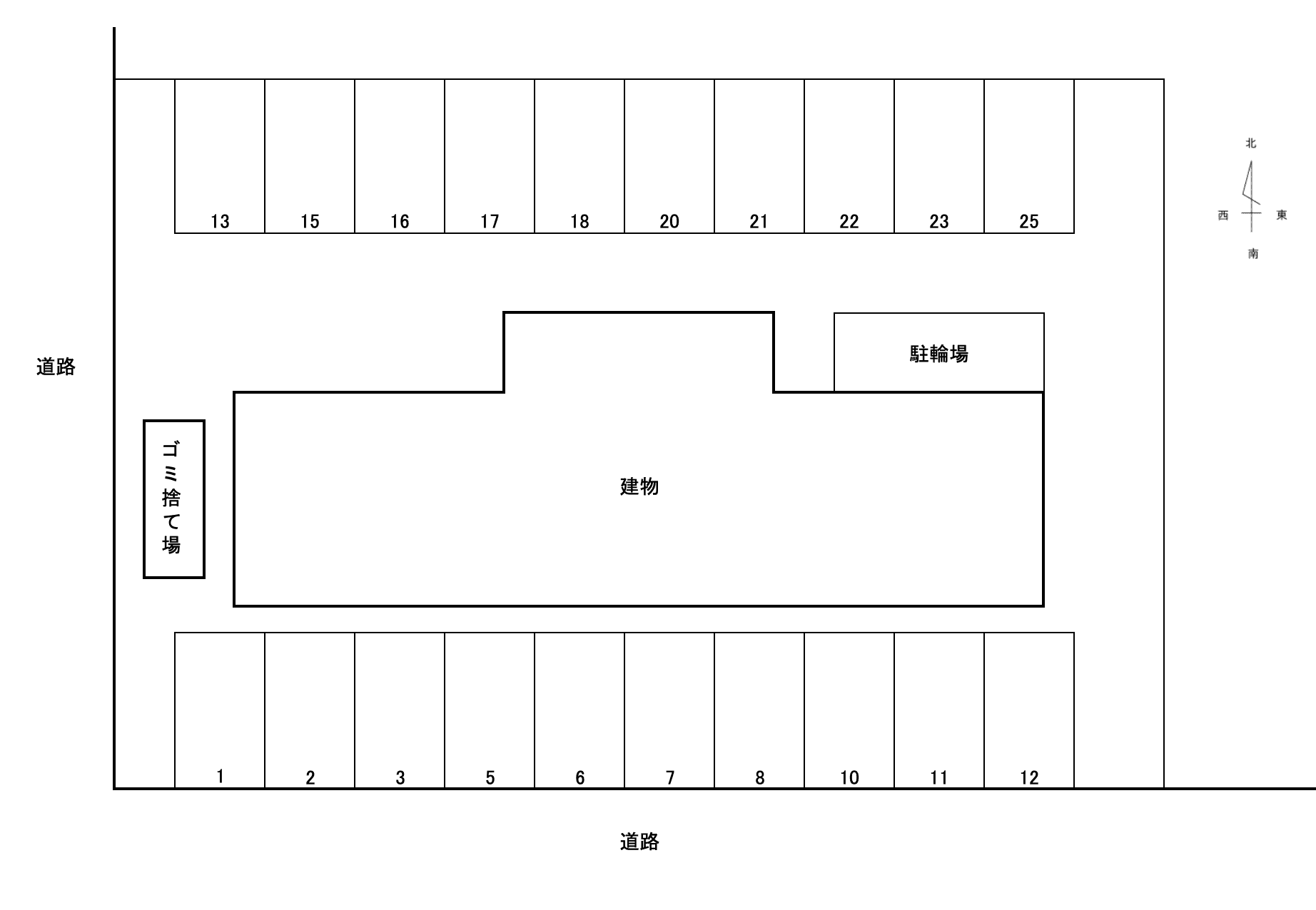 レーヴ（真岡）の駐車配置図