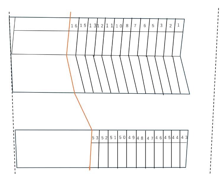 愛宕第一月極駐車場の駐車配置図