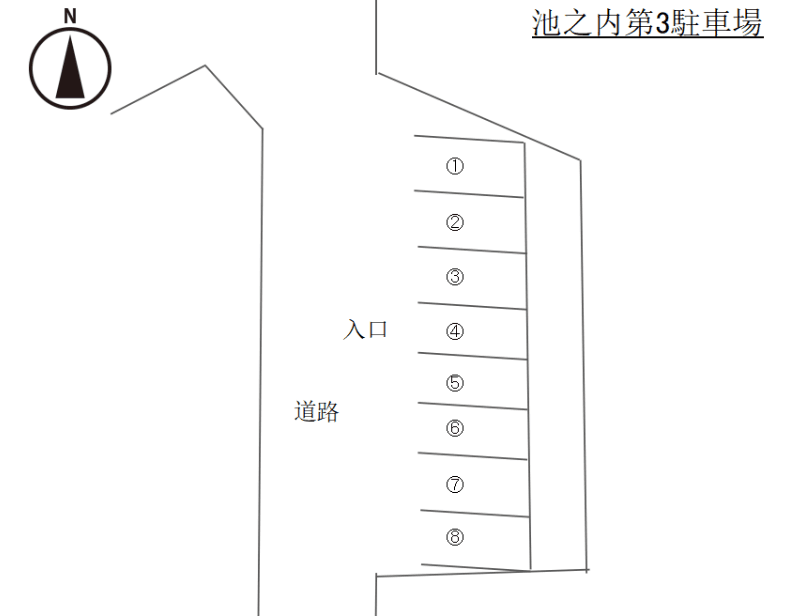 池之内第3駐車場の駐車配置図
